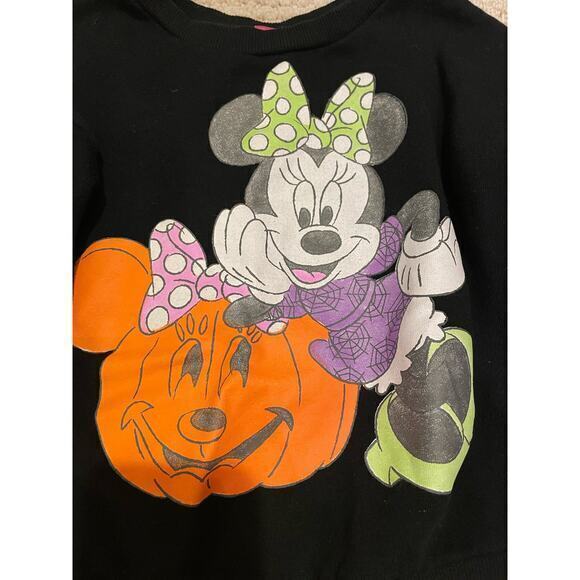 Disney Halloween Minnie Mouse Pumpkin Spider Black Sweatshirt & Poka Dot Legging - Picture 7 of 8